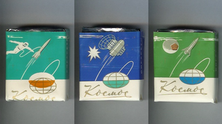 Illustration for article titled Vintage Cigarette Boxes Feature Designs From The Soviet Space Program